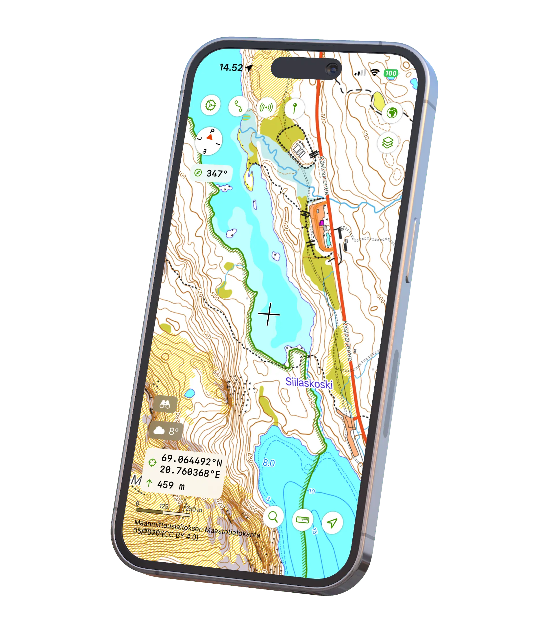 Maptrails for iPhone — topographic map with hiking trails